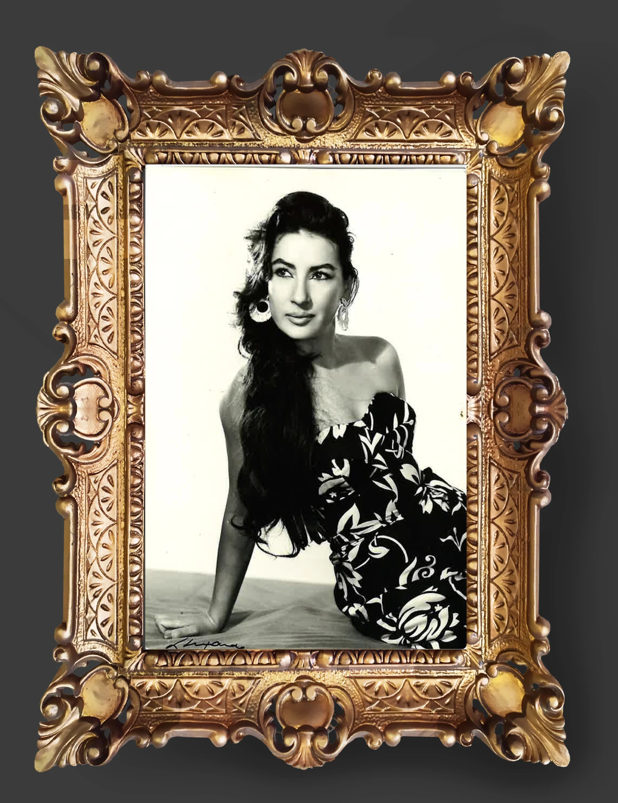 Foto artística de Belén Amparán con marco antiguo